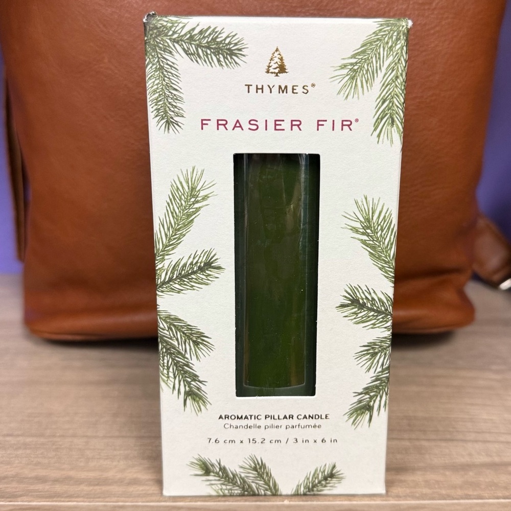 Thymes Frasier Fir Pillar Candle, Large NWT 🌲